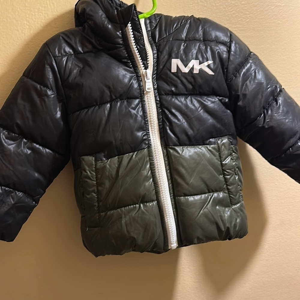 Michael Kors Kids Black and Green Puffer Jacket